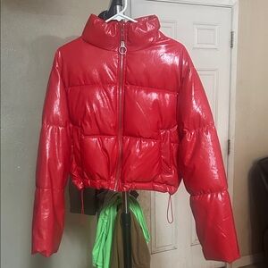 Love Tree Red Puffer Jacket